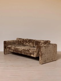 Canapea 3 locuri din catifea maro, "Heritage"