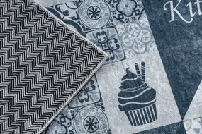 ANDRE 44211 covor lavabil gresii de Lisbona, bucatarie, anti-alunecare - gri / argintiu