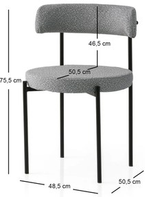 Set 2 buc. scaune bucătărie Gindera V2 (Negru + gri închis). 1127582