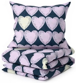 Lenjerie din microfibra VIOLET HEARTS mov deschis Dimensiune lenjerie de pat: 2 buc 70 x 80 cm | 160 x 200 cm