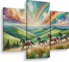 Tablou – Cai galopând prin peisaj (90x60 cm)