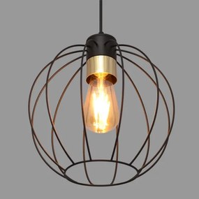 Lustră pe cablu STARLIGHT 1xE27/15W/230V neagră/aurie