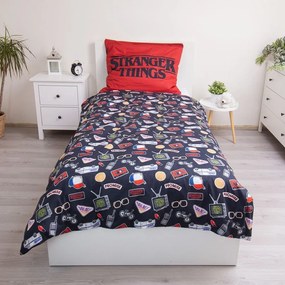 Lenjerie de pat pentru copii din bumbac pentru pat de o persoană 140x200 cm Stranger Things "Upside Down" – Jerry Fabrics