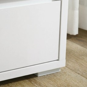 HOMCOM Comodă Depozitare, 3 Sertare, Mobilier Dormitor/Cameră de Zi, Alb/Lemn Natural | Aosom Romania