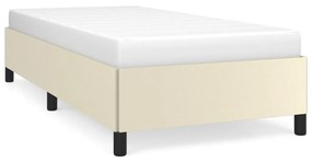 347229 vidaXL Cadru de pat, crem, 90x200 cm, piele ecologică