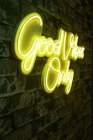 Decoratiune luminoasa LED de perete Good Vibes Only 2 Galben 37x62x2 cm