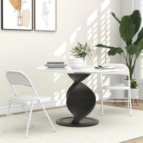 HOMCOM Set de 2 Scaune Pliabile, Scaune Moderne cu Perne din Poliester pentru Acasă și Birou, 45x46x78 cm, Alb | Aosom Romania