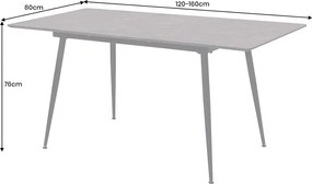 Masa extensibila APARTMENT 120-160cm gri beton