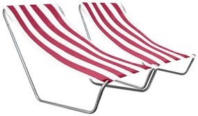 Set de 2 sezlonguri de plaja pliabile SAND, dungi roz inchis