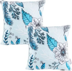 decoDoma Set de 2 fețe pernuțe din micropluș LINDA 40 x 40 cm