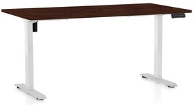Masă înălțime reglabilă OfficeTech B, 160 x 80 cm, picioare albe, wenge