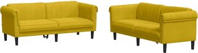 vidaXL Set canapea 2 piese, galben, catifea
