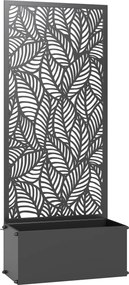 Outsunny Jardinieră cu spalier, ladă pentru flori, cu paravan, pentru plante cățărătoare, metal, 45 x 21,5 x 110 cm, negru | Aosom Romania