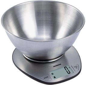 Cântar digital de bucătărie Heinner HKS-5SS, cu bol, alimentare 2xAAA, inox
