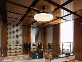 Lustra LED cu Ventilator si telecomanda, lame retractabile Vento negru