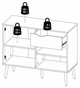 Tvilum Comoda alba OSLO 75387 cu 1 sertar