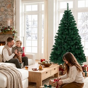 HOMCOM Brad Artificial de Crăciun 180 cm cu 700 Ramuri Ignifuge, Bază din Oțel,100x100x180 cm, Verde | Aosom Romania