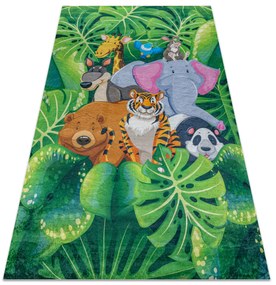 BAMBINO 2651 covor lavabil Animale, junglă pentru copii anti-alunecare - verde / maro