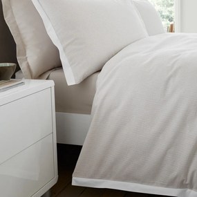 Lenjerie de pat crem din bumbac percal pentru pat de o persoană 135x200 cm Seersucker Woven Stripe – Bianca