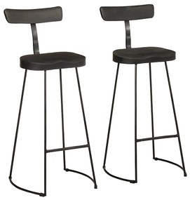 vidaXL Scaune de bar 2 buc Negru 49x43x103 cm Lemn masiv Mango
