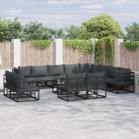 vidaXL Set de canapele pentru grădină 12 pcs Negru 353 x 283 x 71 cm