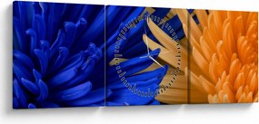 Tablou detailat cu flori (cu ceas) (90x30 cm)
