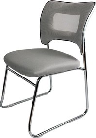 Scaun vizitator gri deschis HRC 613F mesh cadru cromat