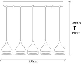 Lustră pe cablu YILDO 5xE27/40W/230V