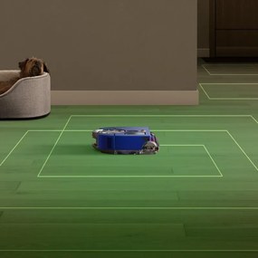 Aspirator robot Aspirator Dyson 360 Vis Nav, 65 AW, 22000 Pa, 110000 rpm, 4 moduri, Navigare vizuală 360°, Hyperdymium, Profil redus, Albastru/Nickel