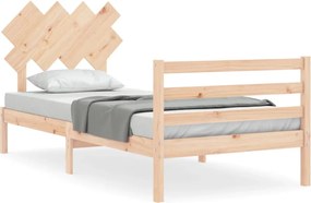 vidaXL Cadru de pat cu tăblie, 90x200 cm, lemn masiv