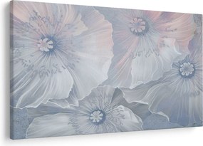 Tablou - Flori albastre pe perete (90x60 cm)