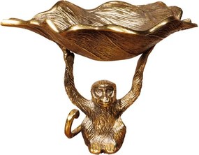 Tava decorativă, aurie, din aluminiu, H30 cm, Monkey