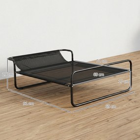 PawHut Pat Ridicat pentru Câini Mici și Medii, cu Suport Reglabil pentru Cap, Plasă Respirabilă pentru Exterior, 91x69x29 cm, Negru | Aosom Romania