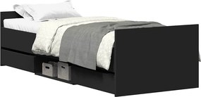 vidaXL Cadru de pat cu tăblie de cap și picioare, negru, 100x200 cm