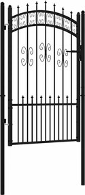 vidaXL Poartă de gard Kampen cu vârf tip suliță, negru, 103x150 cm, oțel