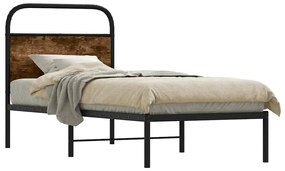 vidaXL Cadru de pat fără saltea 80x200cm Stejar fumuriu lemn prelucrat