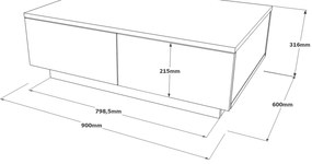 Măsuță de cafea Ladislava 17 (Argintiu + Antracit). 1072572