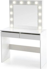 Masa de toaleta HOLLYWOOD, alb, PAL furniruit, cu oglinda si iluminare