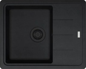 Chiuveta bucatarie compozit Franke Basis VN 1 cuva cu picurator 62x50 cm reversibila finisaj negru mat