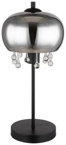Veioza, lampa de masa design modern Corry negru, fumuriu