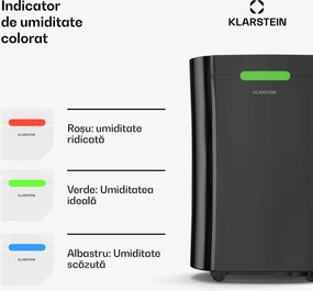 Klarstein AeroDry Smart 12 dezumidificator, 12 l/zi, 25-30 m², senzor de umiditate, app control, 135 m³/h