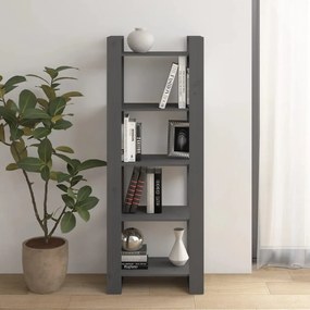 vidaXL Bibliotecă/Separator cameră, gri, 60x35x160 cm, lemn masiv