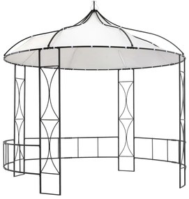 vidaXL Pavilion, alb, 300 x 290 cm, rotund