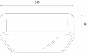 Plafonieră OAK SQUARE 2xE27/15W/230V 35x35 cm stejar