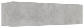 801494 vidaXL Comodă TV, gri beton, 120 x 30 x 30 cm, lemn prelucrat