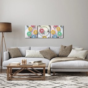 Tablou - Lunca colorată (cu ceas) (90x30 cm)