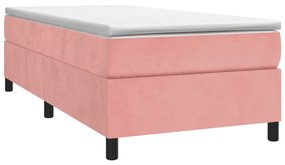Cadru de pat box spring, roz, 90x200 cm, catifea Roz, 35 cm, 90 x 200 cm