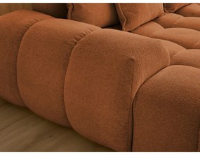 Colțar teracotă extensibil/cu spațiu de depozitare cu tapițerie din chenille (cu colț pe partea dreaptă/în formă de "U") Everest – Bobochic Paris