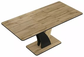 Masa extensibila Vento stejar artizan/negru L120-160 cm