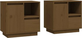 vidaXL Noptiere, 2 buc., maro miere, 50x34x50 cm, lemn masiv de pin